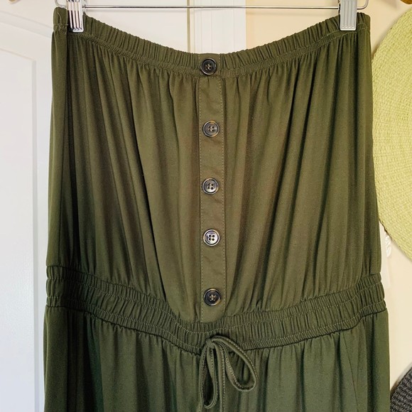 205 Collins by Forever 21 Hunter Green Military Style Romper/Jumpsuit | Size: XL - Picture 4 of 12